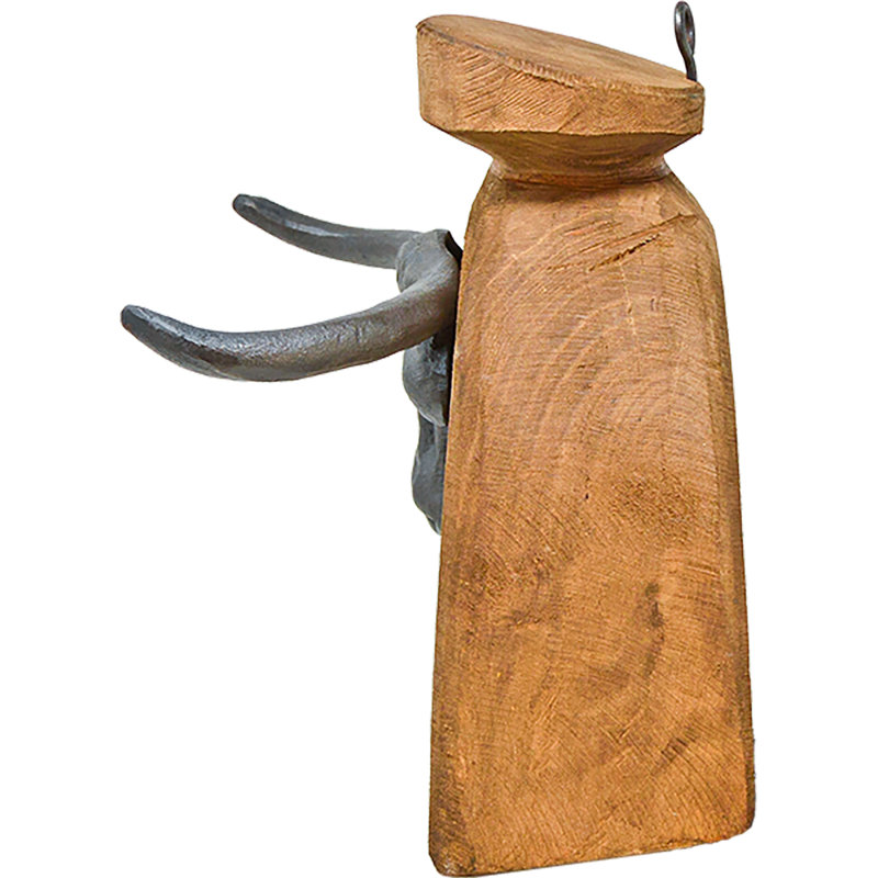 Pommeau Old Saddle en bois massif avec insert en fonte Longhorn