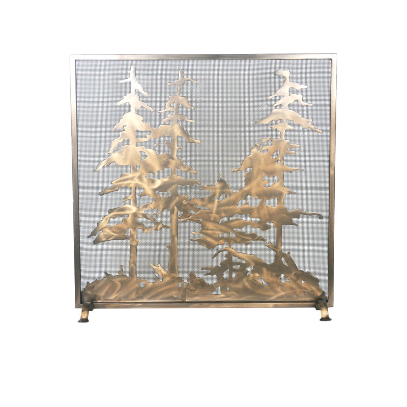 Tall Single Panel Fireplace Screen