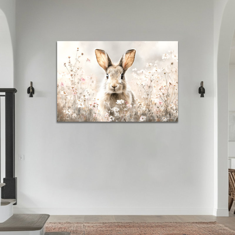  Art de Pâques sur toile de Pâques - Lapin au printemps, H 24 po x l 32 po