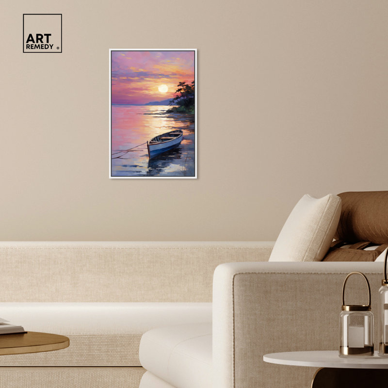 Art mural inspiré de la vie sur la plage, Cadre blanc, H 31 po x l 21 po