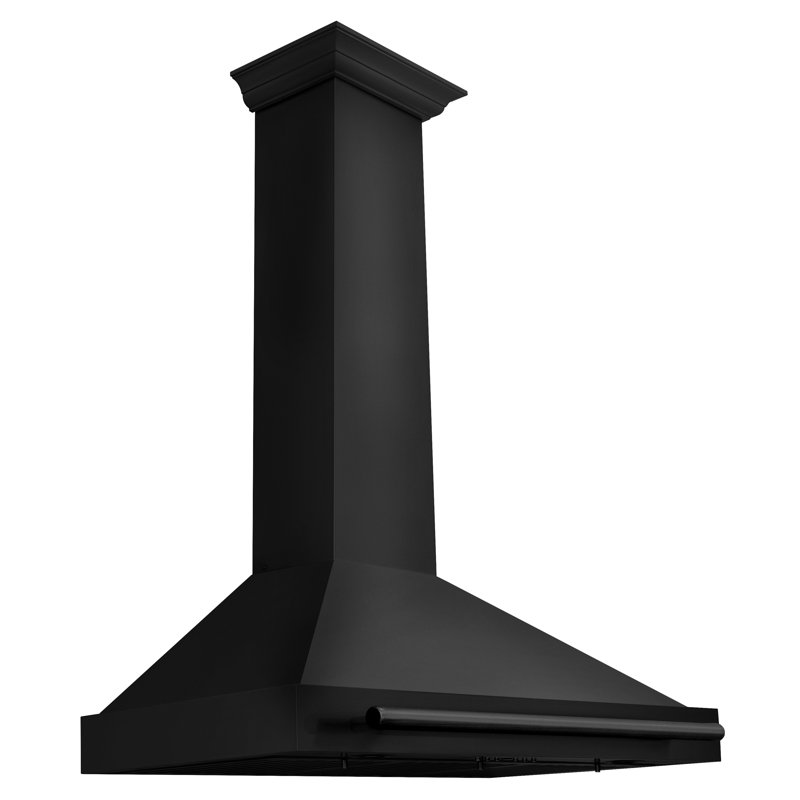 ZLINE 36 in. Autograph Edition Black Stainless Steel Wall Mount Range Hood With Handle, Black Stainless Steel