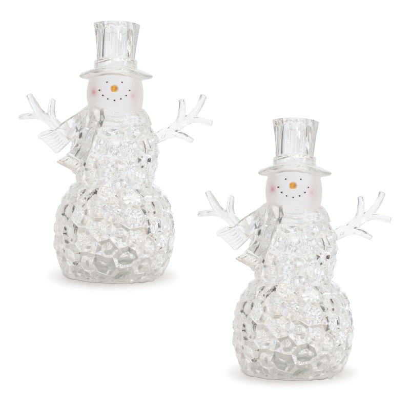 Boule à neige DEL bonhomme de neige (ensemble de 2)