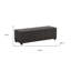  Banc de rangement rembourré en similicuir et en bois massif de 54 pouces avec plateau rabattable brun foncé-133229469-133229474
