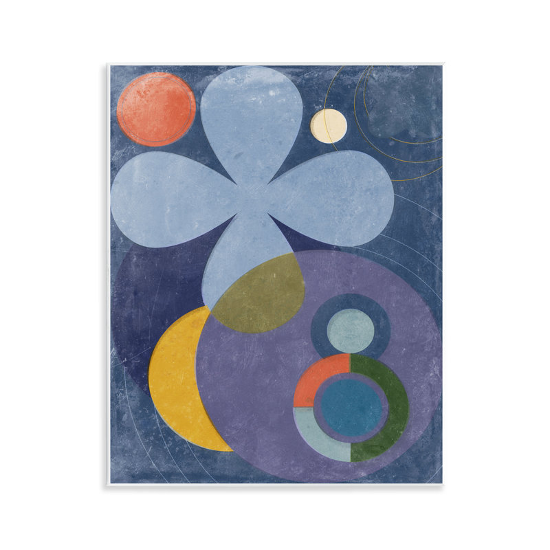  "Blue Retro Curved Shapes", art mural par Victoria Barnes