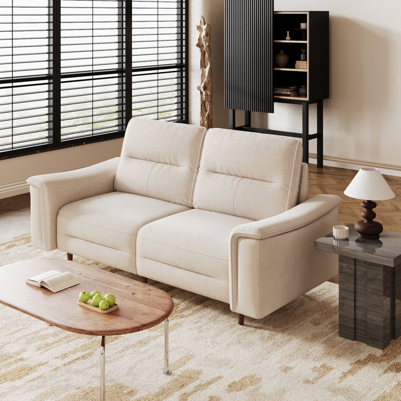 Canapé modulaire rembourré en chenille, H 39,2 po x l 44,9 po x P 35 po , 2, Beige