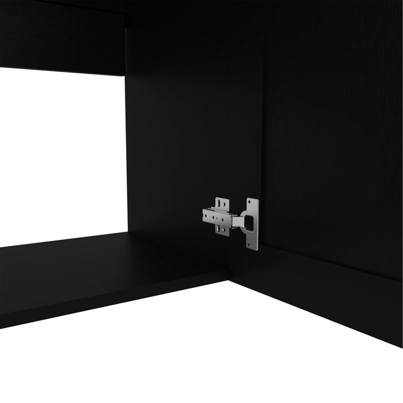 Wall Cabinet, 2 Doors, Black Wengue