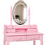 Bureau de coiffeuse rose, table de maquillage en bois à 4 tiroirs, miroir lumineux à DEL, tabouret confortable, assemblage sans effort, surface de rangement lisse, pieds antidérapants, décoration de chambre à coucher élégante-668881076