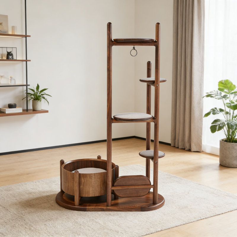 Structure d'escalade simple en bois massif