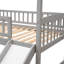 Grey Twin Loft Bed With Slide - Functional And Attractive. Comfortable Play Sleep Elegant . Spacious Storage Space-958141130