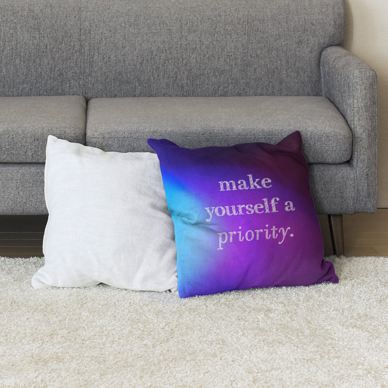 Coussin de sol « self », H 40 po x l 40 po, Bleu/mauve