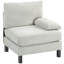 Module modulaire pour canapé modulaire HOMcom, fauteuil faisant face à droite avec pieds en bois et ressorts ensachés pour le salon, la chambre à coucher, blanc crème