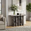 Console en marbre cannelé et bois pour entrée ou hall - Style contemporain et étroit, idéale pour un corridor ou un coin salon - 137 cm, noir et gris