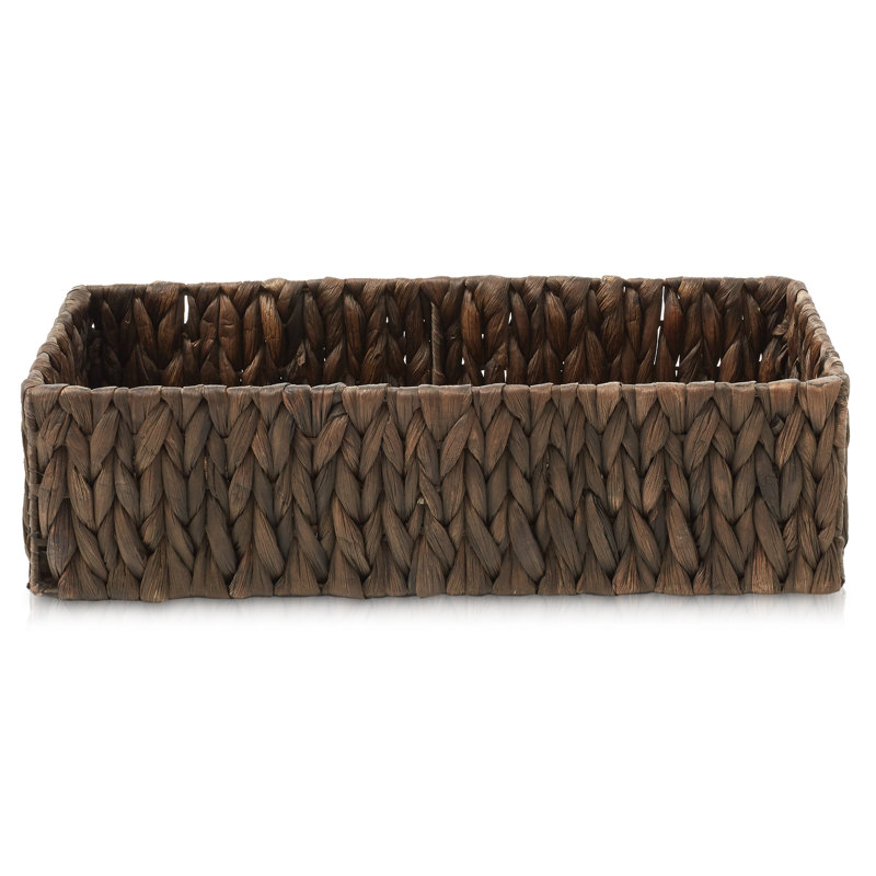 Espresso Seagrass Rectangular Storage Baskets, Set of 2