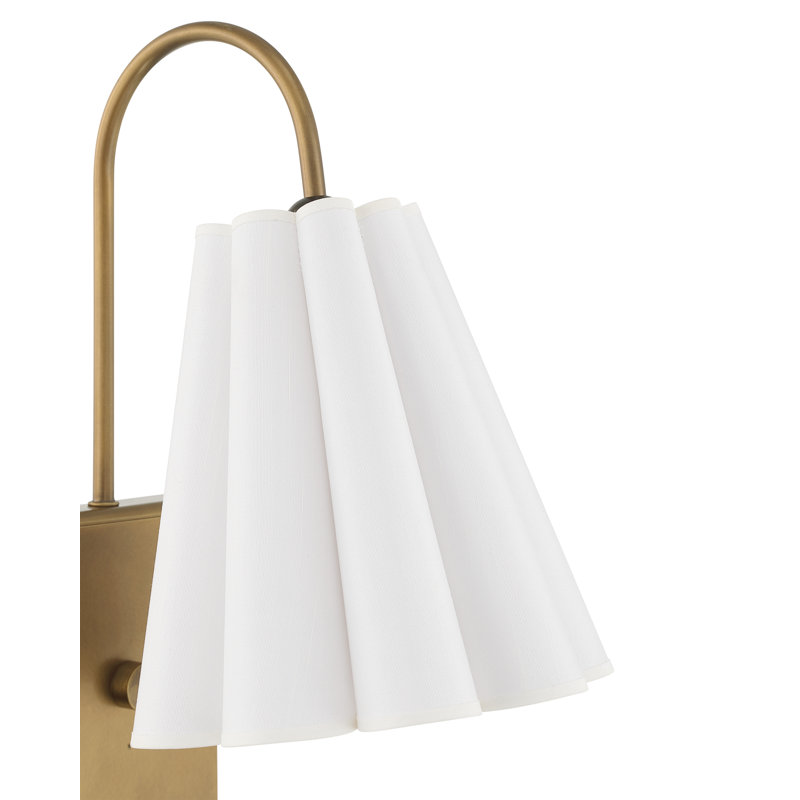 Blithe 1 - Light Armed Sconce, Off-White, Coffee Brass