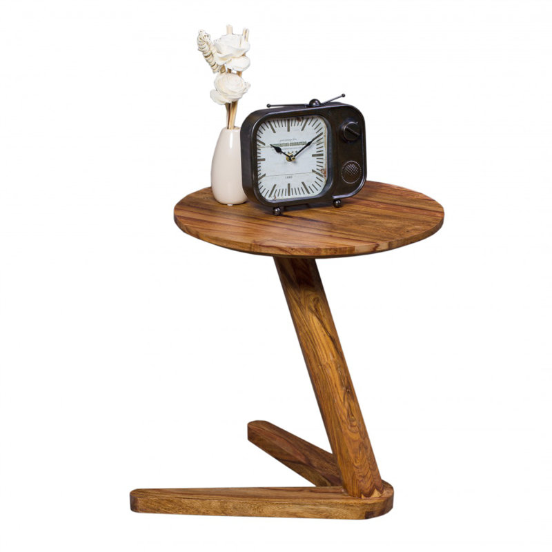 Boha Solid Wood Abstract End Table, Sheesham