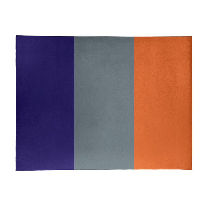 Tapis à rayures mauve/gris/orange, Rectangle 9 pi x 12 pi