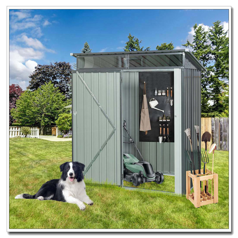 Abri de rangement extérieur en métal transparent 5 pi x 3 pi noir, Noir