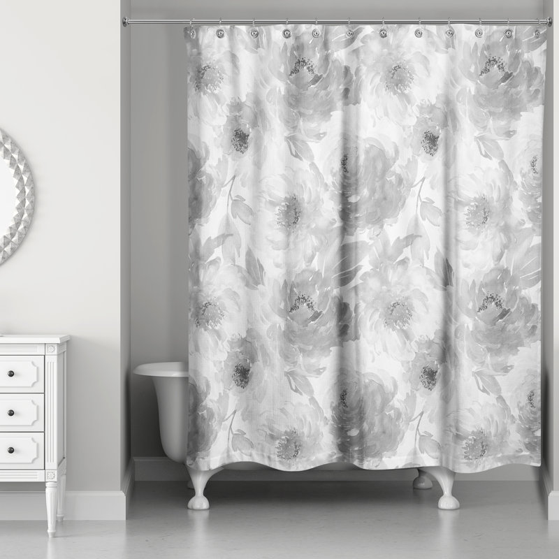 Rideau de douche simple Adamczyk, Gris