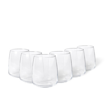 Vine Stemless Wine Glasses 8 oz, Clear