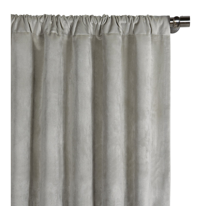 Nellis Plush Velvet Room Darkening Curtain, 48" W x 120" L, Glacier