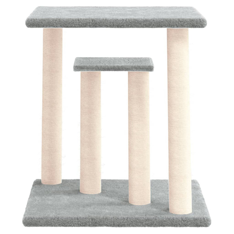 Cat Scratching Post Engineered Wood, Plush, Sisal, Light Gray