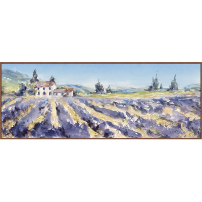 Lavender Rows - peinture sur toile à cadre flottant