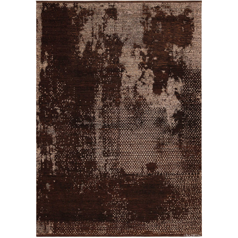 Tapis texturé moderne brun texturé