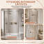 Porte de douche pivotante vers l'intérieur à faible encombrement l 40 à 42 po x H 76 po, nickel brossé, verre clair de 1/4 po.-133328803-133328800