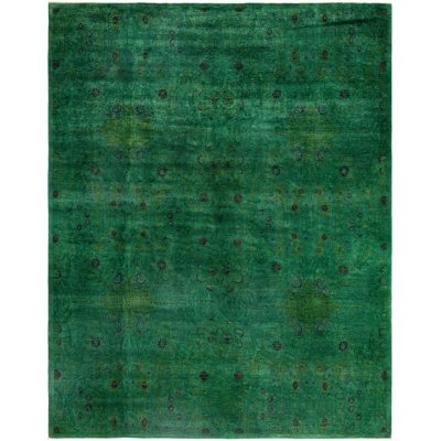 Overdyed One-of-a-Kind 9' 0" X 11' 5" Hand Knotted Area Rug