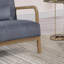 Chaise d'appoint - Coussin de siège rembourré en velours côtelé gris foncé-1729218442