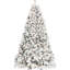 Arbre de Noël de 7 pi, floqué avec 500 lumières Ul, 45 branches de pin, branches enneigées, branches articulées, support en métal robuste - assemblage facile et arbre de 7 pi, construction 1124, idée de base pour la décoration d'hiver