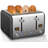 Toaster 4 Slice, Stainless Steel Bread Toaster LCD Display, 7 Bread Shade Settings, 1.4'' Wide Slots