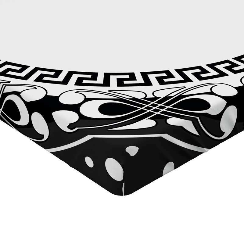 Drap-housse Ambesonne, paquet de 2, Blanc / gris anthracite oriental, Drap-housse de taille double