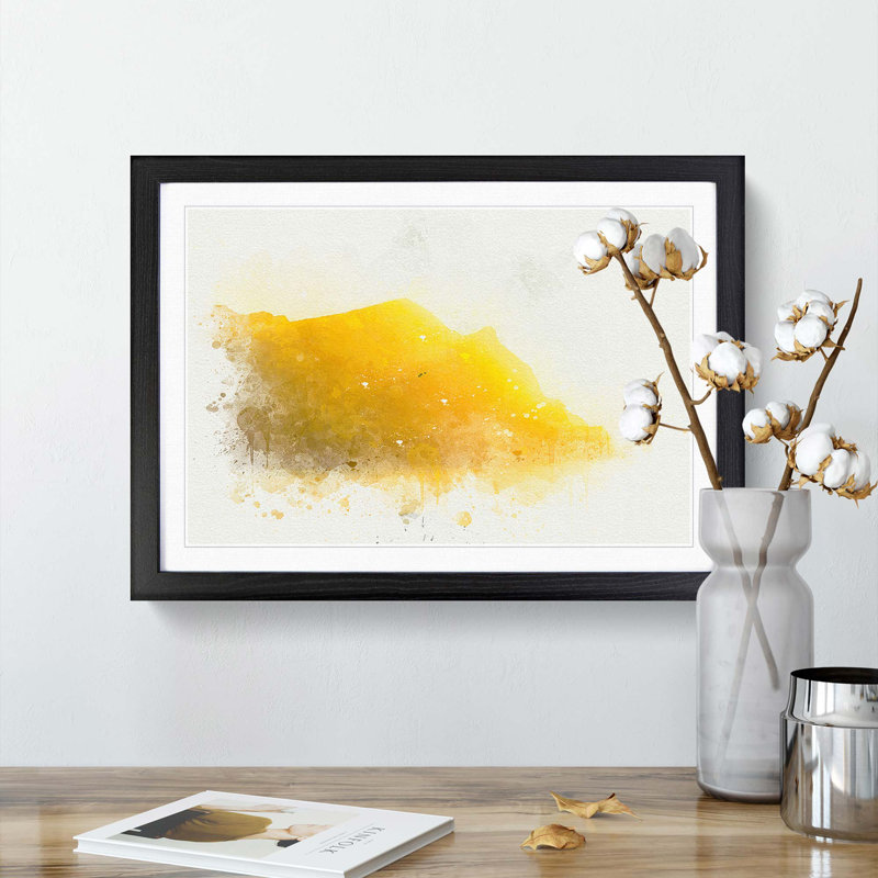 Bird Above the Channel Islands in Abstract - Picture Frame Graphic Art Print, 62cm H x 87cm W x 2cm D, Black Framed