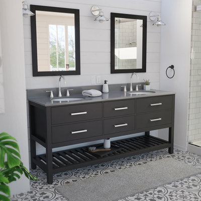 72" Double Bathroom Vanity Set