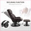 Fauteuil inclinable avec massage, pivotant à 360 ° Repose-pieds, fauteuil en similicuir brun noyer avec télécommande Poche latérale | Noyer brun | Bois