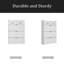 Range-chaussures blanc avec 3 portes et 2 tiroirs, grand espace de rangement