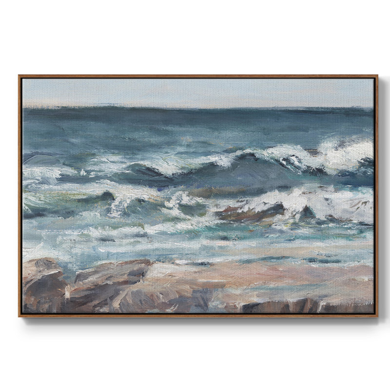 Ocean Breakers II, H 17 po x l 25 po x P 2 po, Noyer