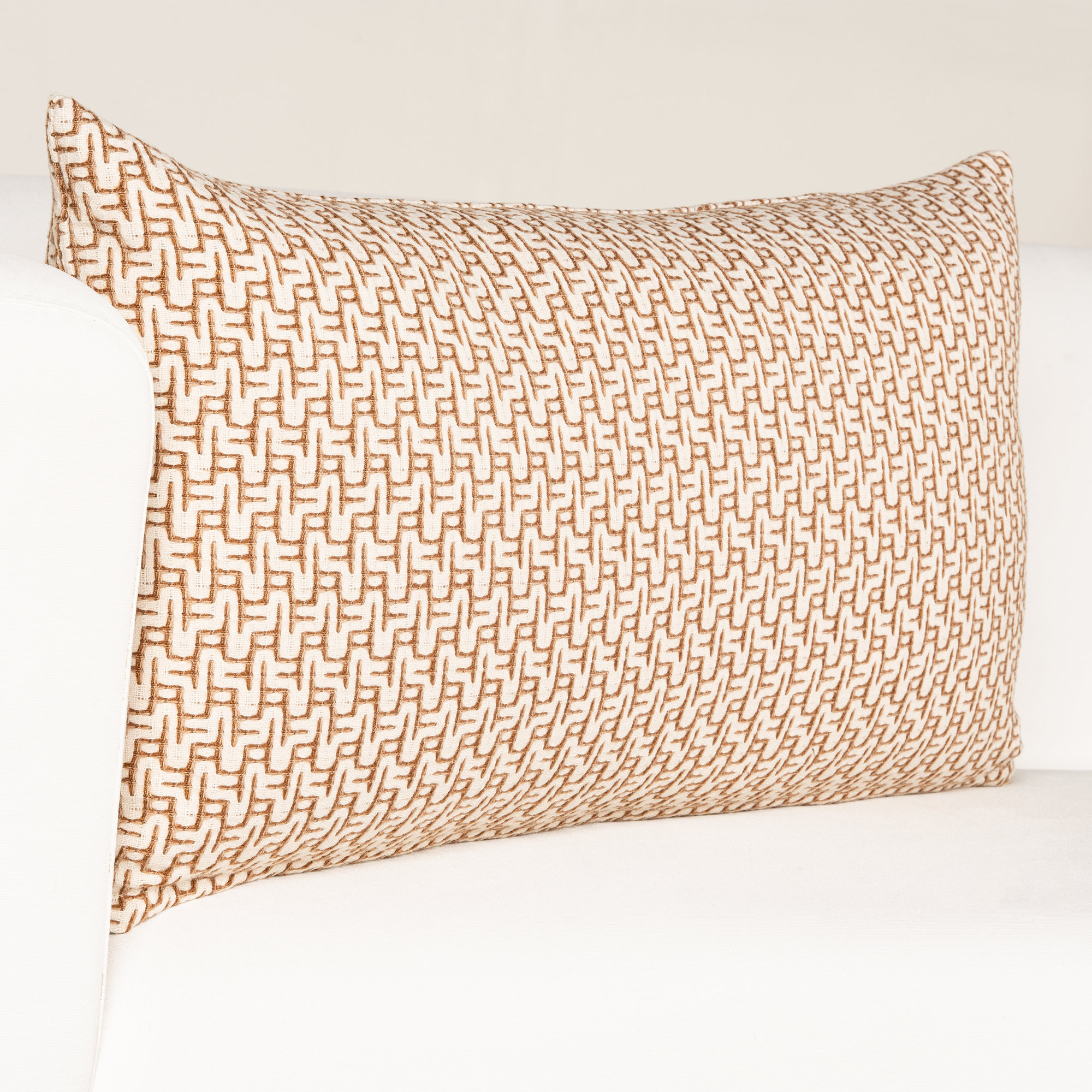 Cascade Geometric Accent Pillow, Rectangle 12"H x 21"W, Polyester, Orange