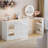 Modern Corner Vanity Desk with Storage, L-Shaped Makeup Vanity with Rotating Tabletop & Cabinet-380330134