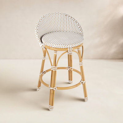 Tabouret de comptoir à dossier bas Ellie
