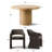 4 - Person Dining Table Sets With Solid Wood Round Table & 4 Upholstered Waterproof Chairs-71463715-71463711