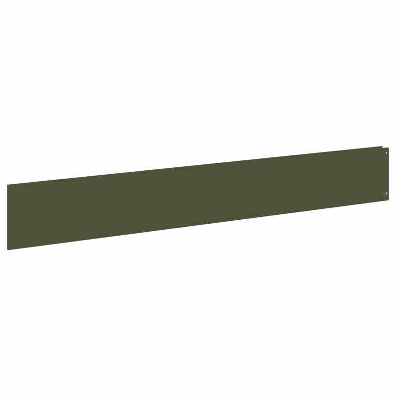 100 cm W Steel Lawn Edging Fencing with 30, 15cm H x 100cm W, Olive Green