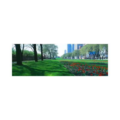 Public Gardens, Loop, Cityscape, Grant Park, Chicago, Illinois, USA 1 Piece Wrapped Canvas Panoramic Wall Art