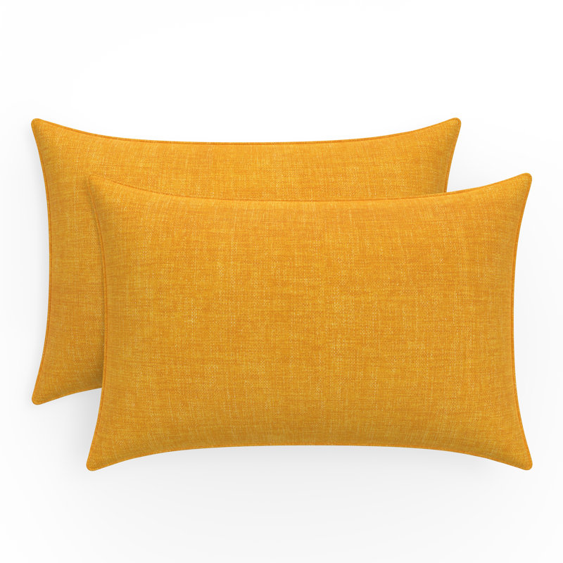 Pillow Perfect Solid Indoor/Outdoor Accent Throw Pillow, Yellow