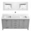 Meuble-lavabo moderne 72 po et lavabo, structure en bois massif, rangement spacieux pour la salle de bain