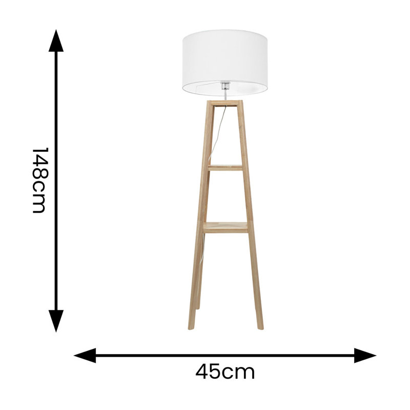 Ernstville 148cm Traditional Floor Lamp, White