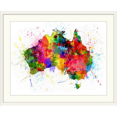 «Australie, peinture, éclaboussures de carte» par Francy, impression