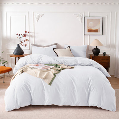 3-Piece Dyed Duvet Cover Set With Pillowcases
