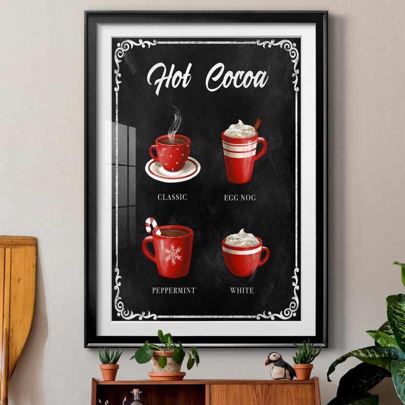 Cacao chaud - reproduction de cadre photo sur papier, H 26,5 po x l 36,5 po x P 1,5 po, Papier encadré noir